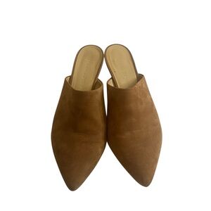 Jenni Kayne Brown Mules Suede Minimalist Design